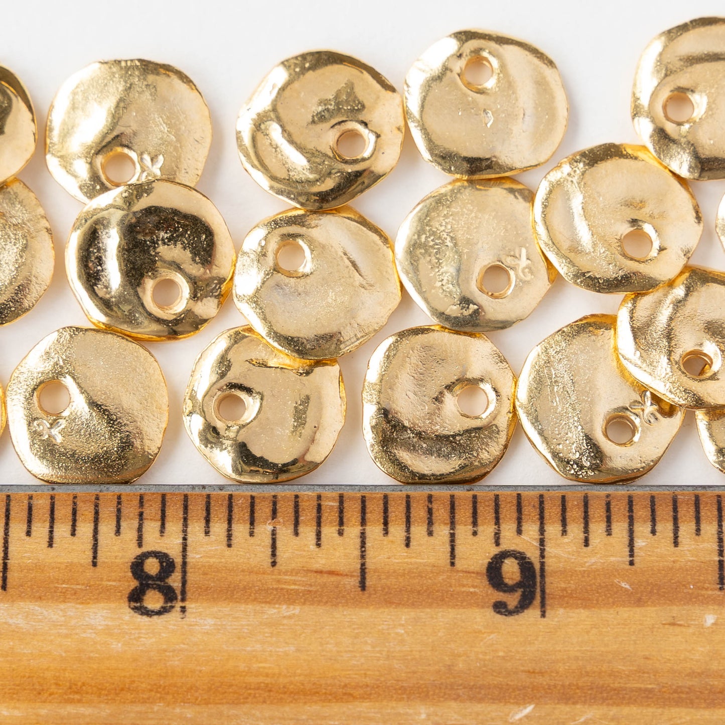 12mm Mykonos Coin Pendant - Gold - 2 or 6 pendants