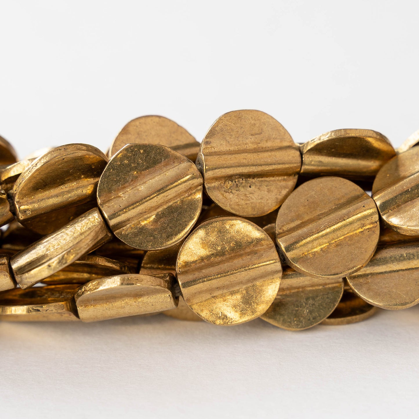 12mm Dime Beads - Antique Brass - 10 or 30 beads