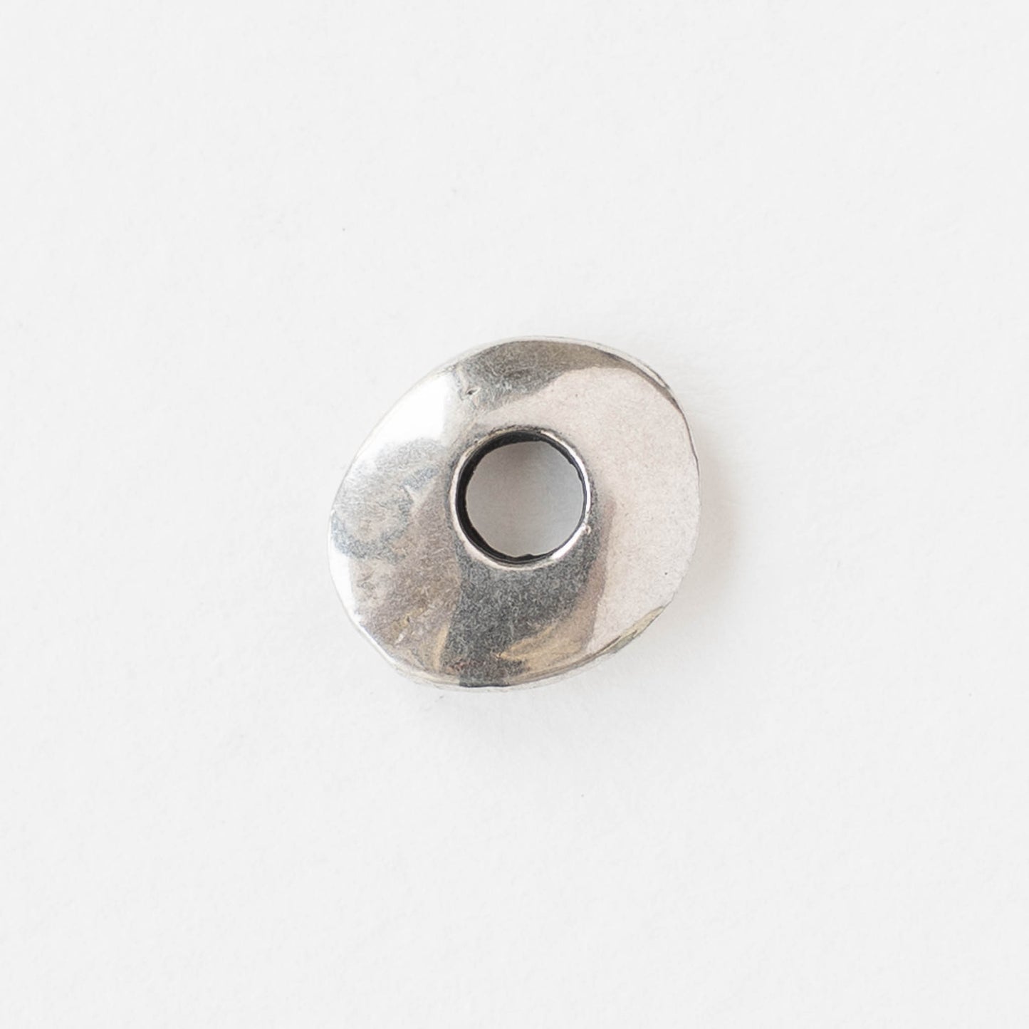11x13mm Oval Washer Beads - Antique Silver - 6 or 12 beads