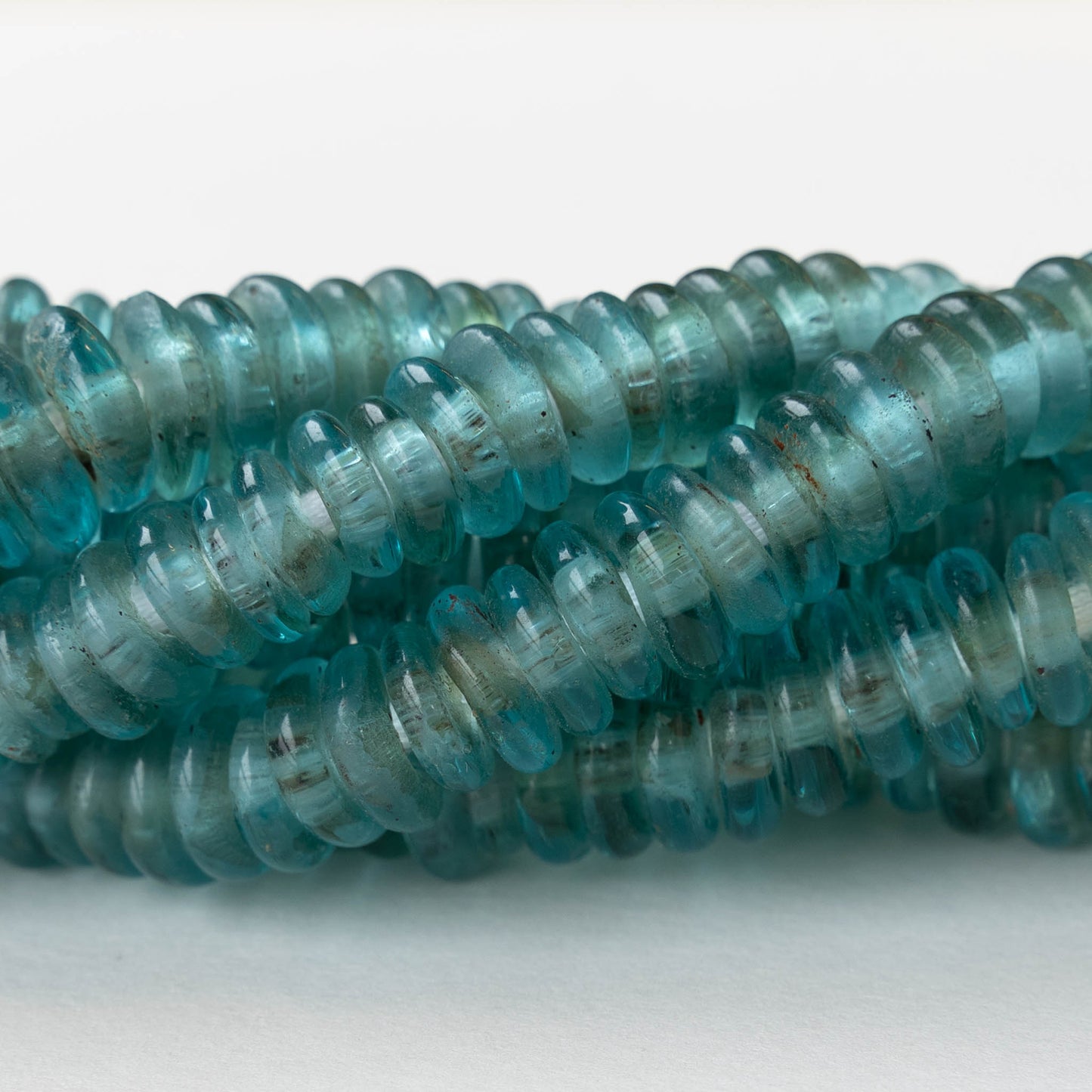 African Trade Donut Beads  - Seafoam - 20 beads