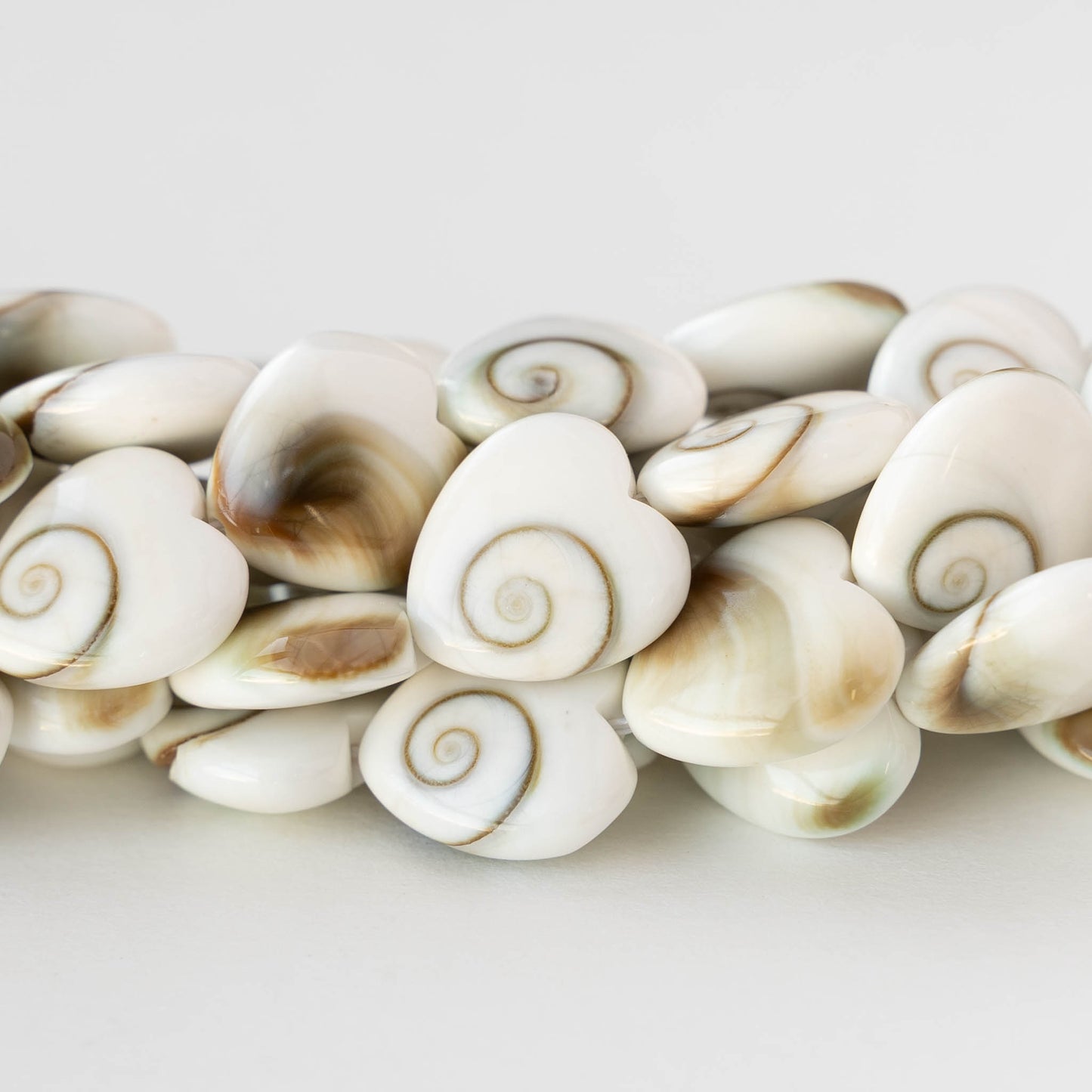 12mm Shiva Shell Heart Beads - 6 or 18 hearts