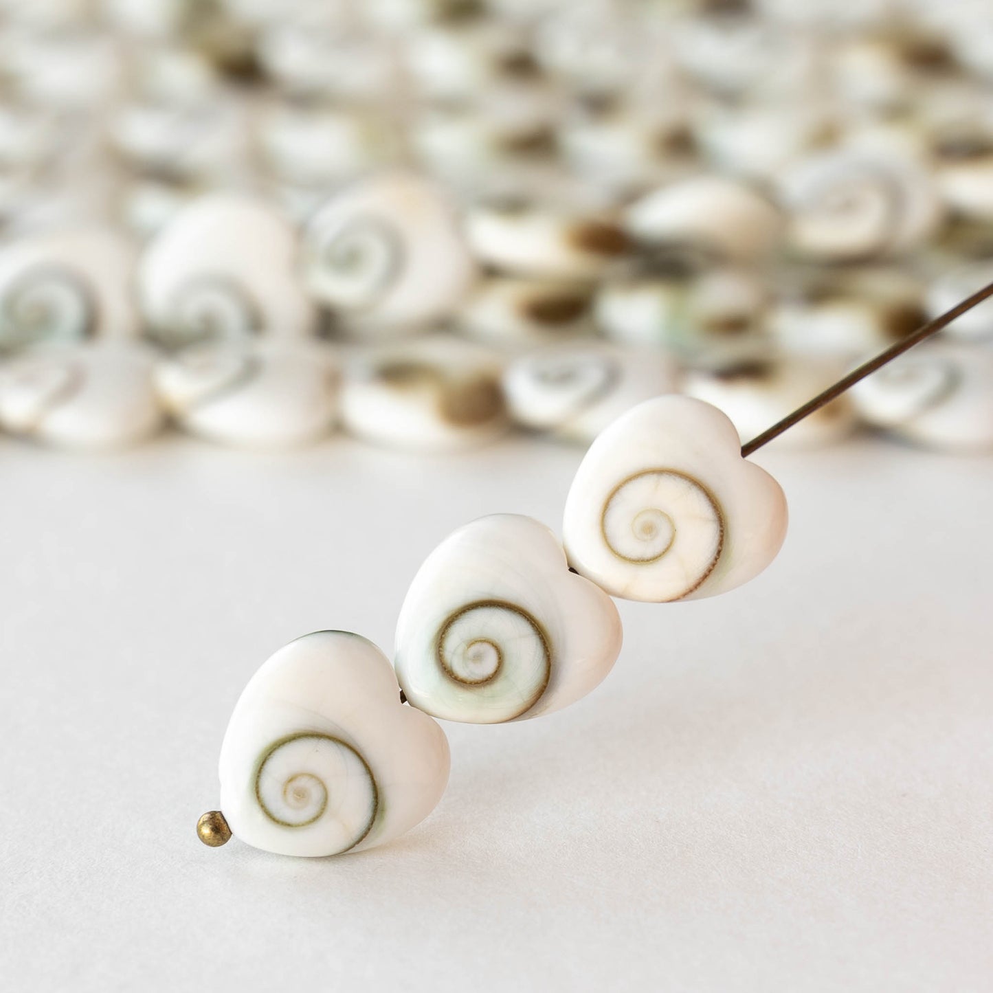 12mm Shiva Shell Heart Beads - 6 or 18 hearts