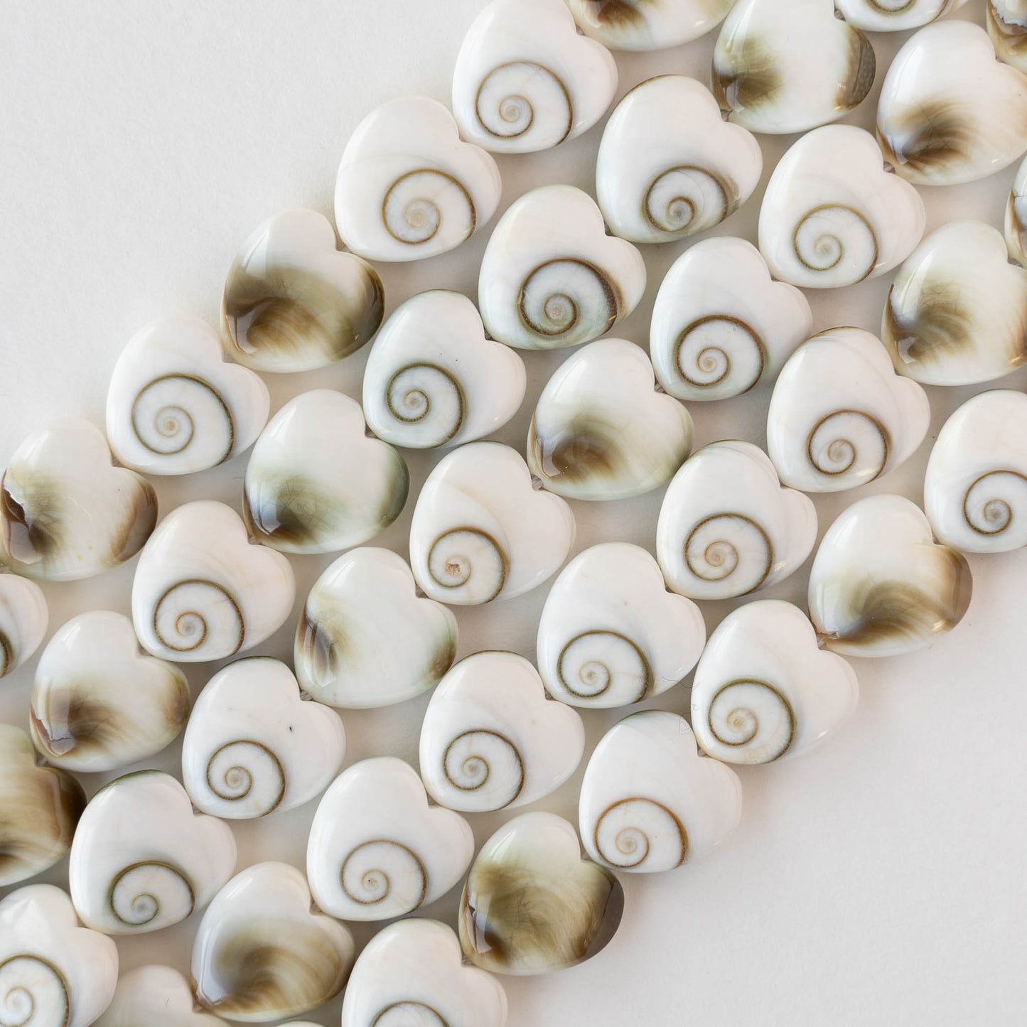 12mm Shiva Shell Heart Beads - 6 or 18 hearts