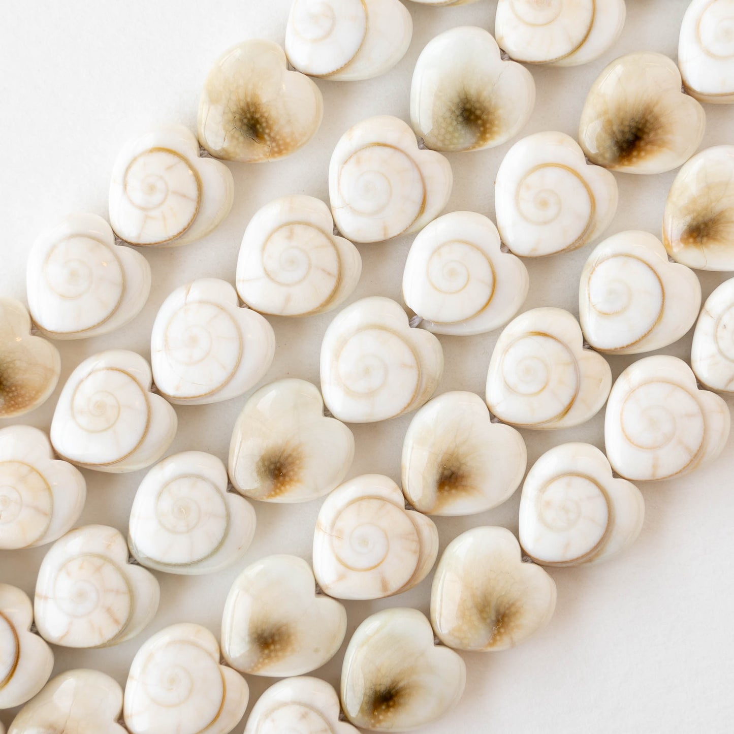 12mm Shiva Shell Heart Beads - 6 or 18 hearts