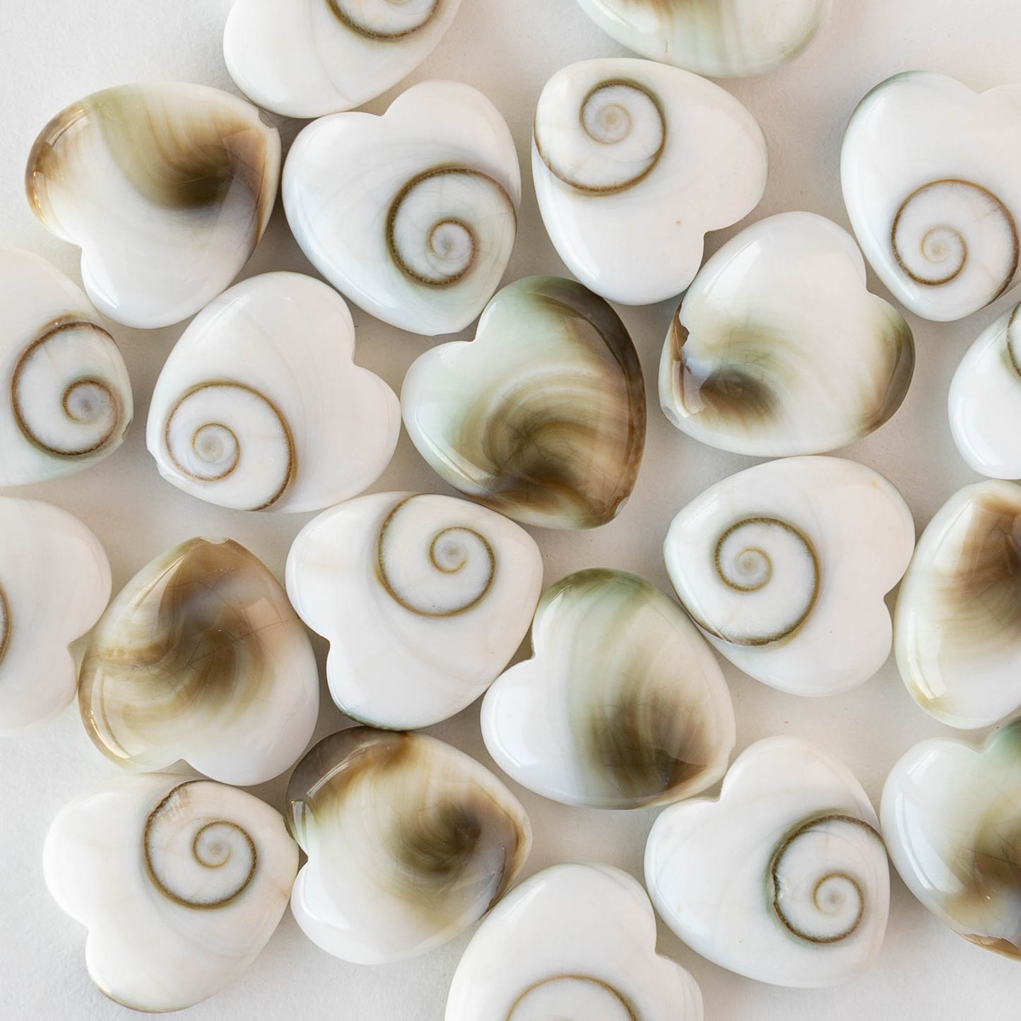 12mm Shiva Shell Heart Beads - 6 or 18 hearts