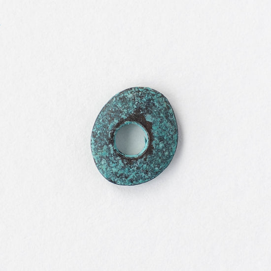 11x13mm Oval Washer Beads - Copper Patina - 6 or 12 beads