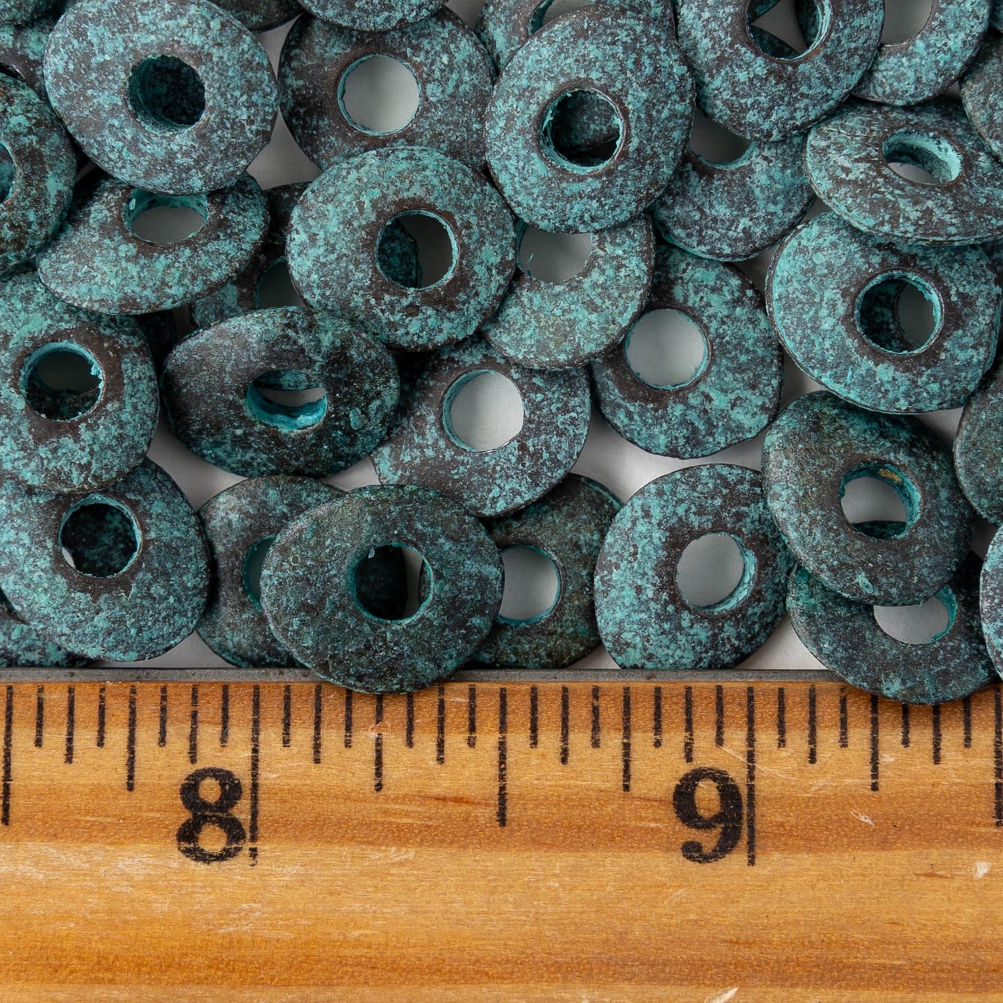 11x13mm Oval Washer Beads - Copper Patina - 6 or 12 beads