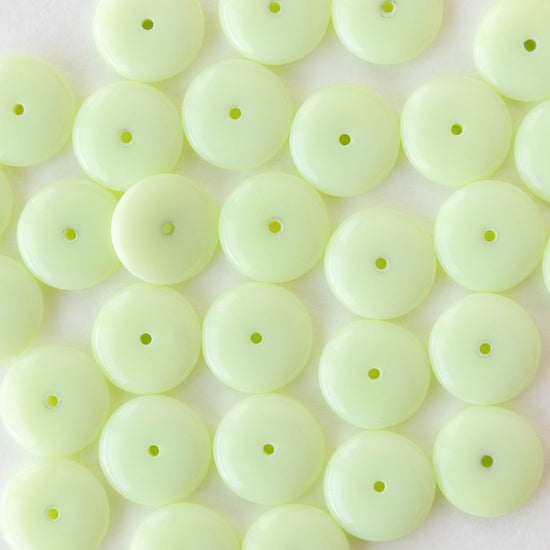 12mm Glass Rondelle Beads - Opaque Jonquil - 20 or 60 beads