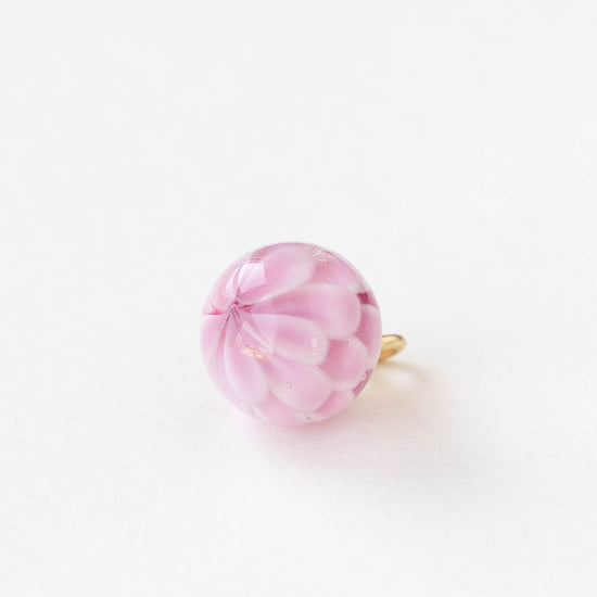 12mm Round Lampwork Beads - Pink - 1 Bead