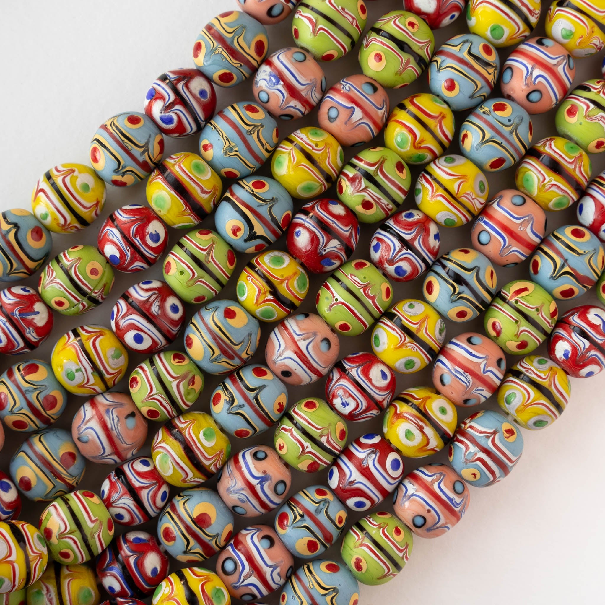 13-14mm Fancy Colorful Round Java Beads - Whole or Half Strand ...