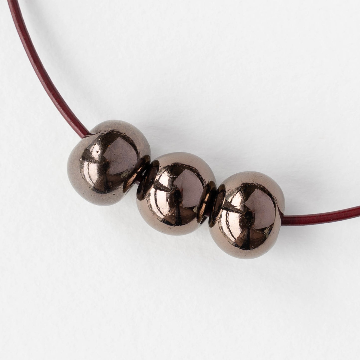 10-13mm Glazed Ceramic Round Beads - Bronze - 6 or 18 beads