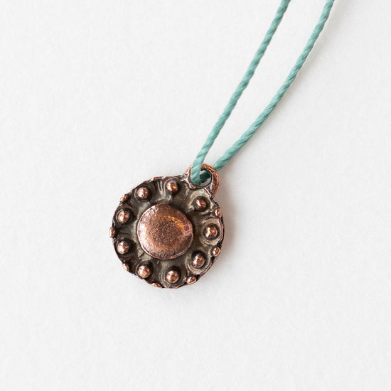 13.5mm Metal Coin Pendant - Antique Copper - 2, 6, or 12 pendants
