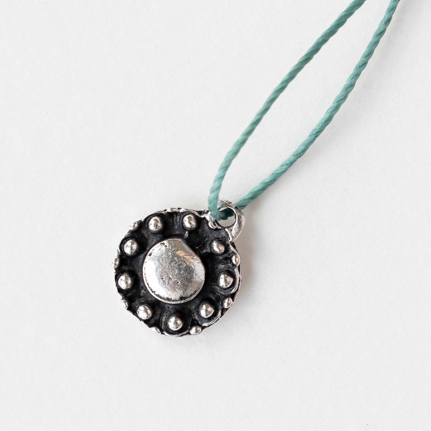13.5mm Metal Coin Pendant - Antique Silver - 2, 6, or 12 pendants