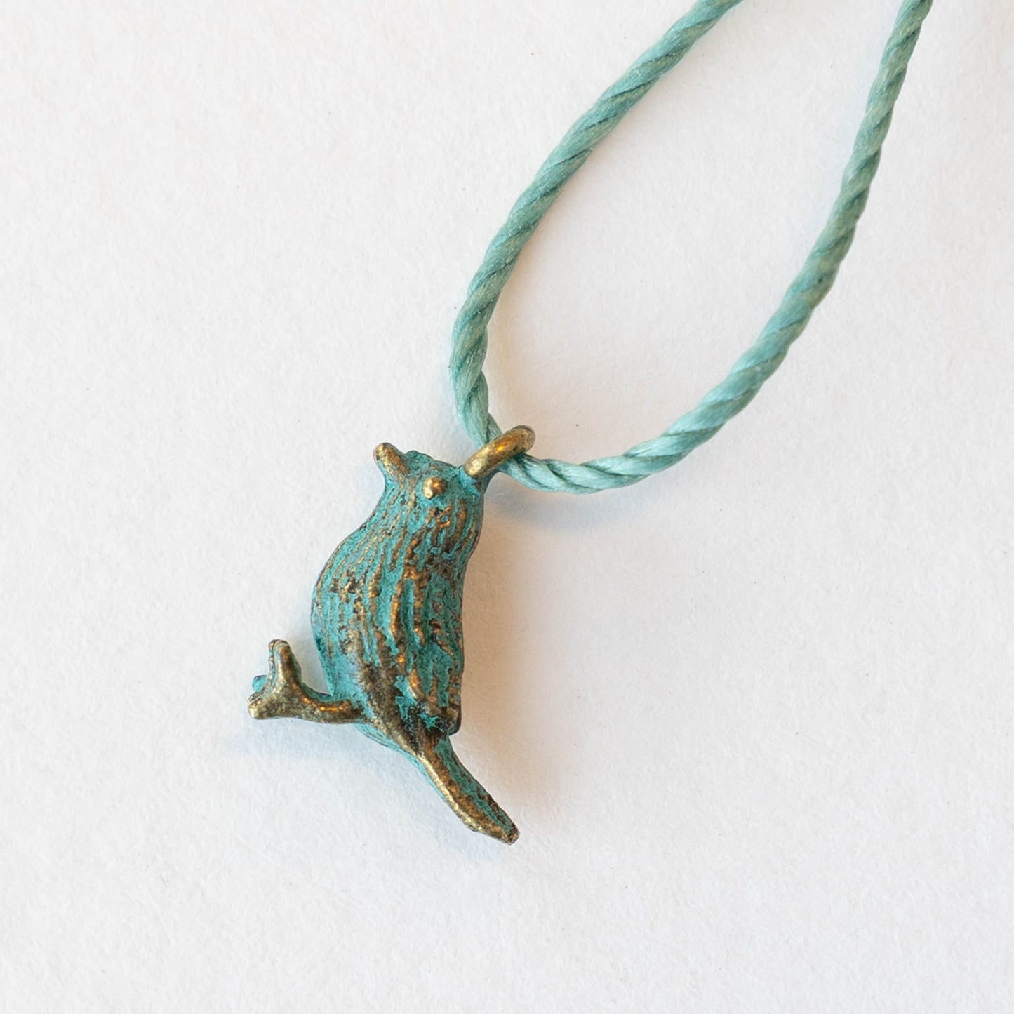 13mm Bird Pendant - Brass Patina - 4 birds