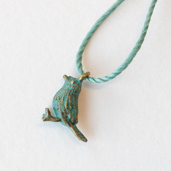 13mm Bird Pendant - Brass Patina - 4 birds