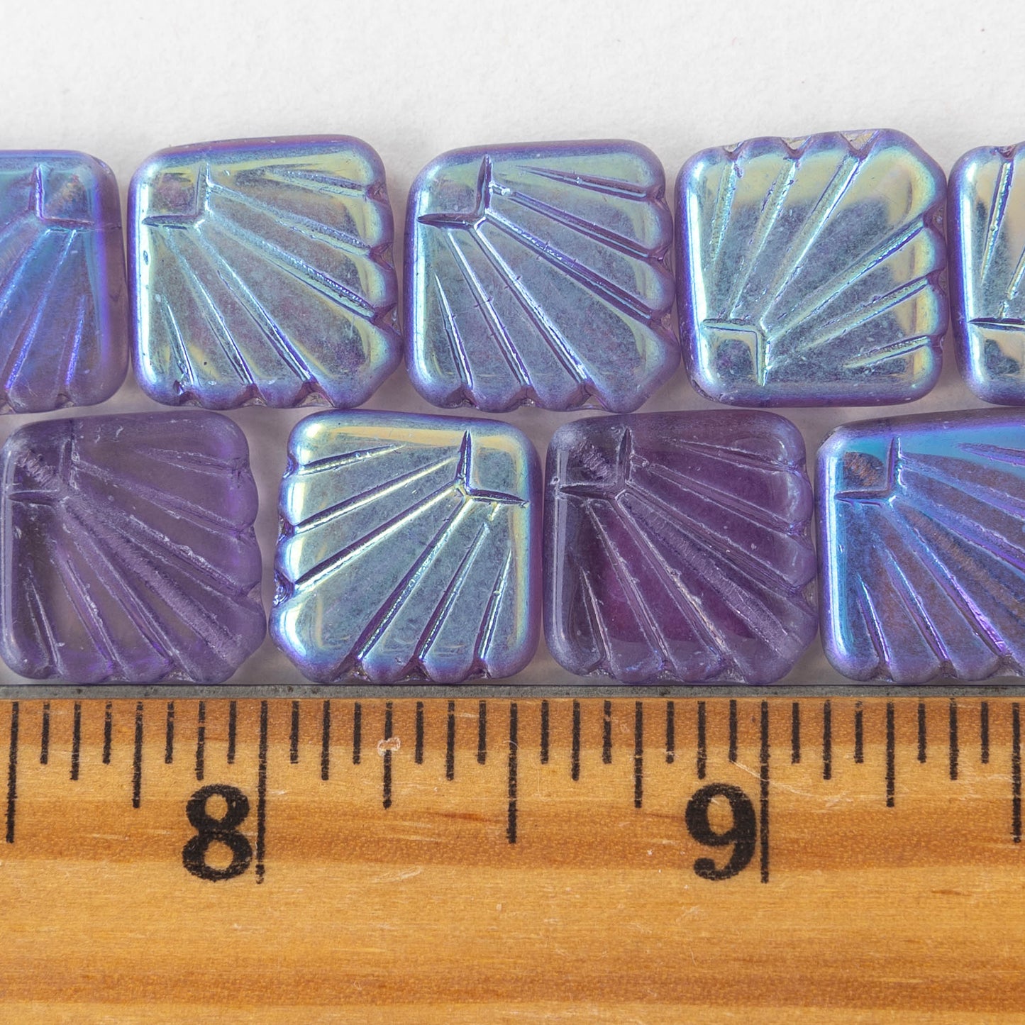 14mm Diafan Beads - Lilac Purple AB - 10 beads