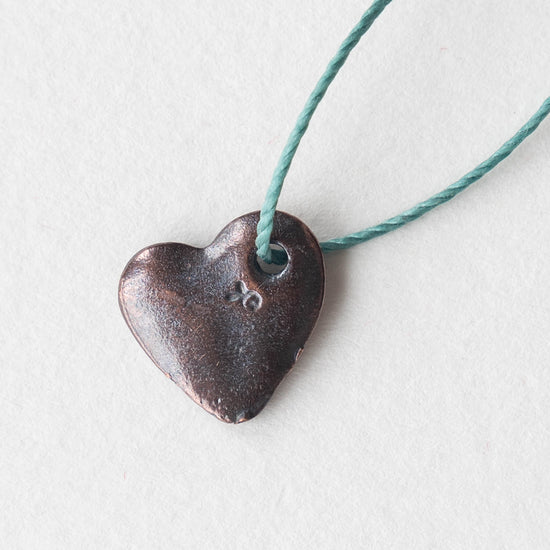 14mm Mykonos Metal Heart Beads - Bronze Patina - 4 or 12