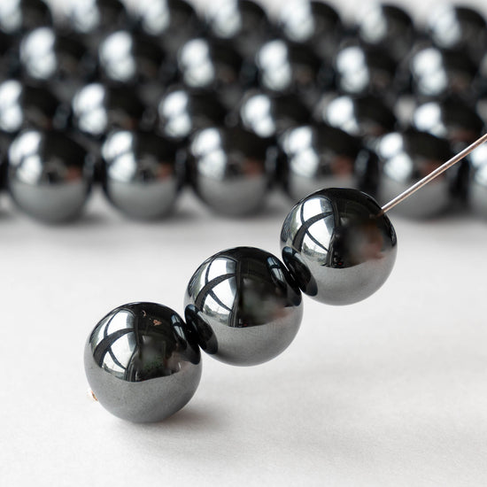 14mm Round Hematite Beads - 10 Beads