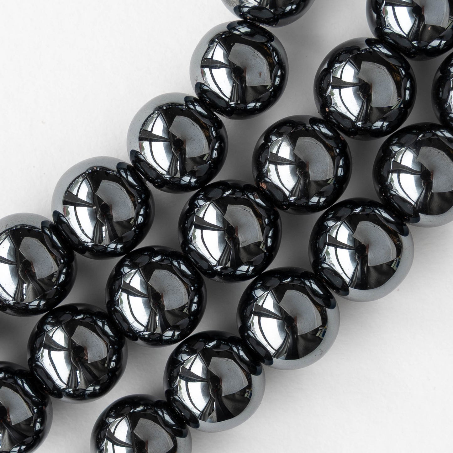 14mm Round Hematite Beads - 10 Beads
