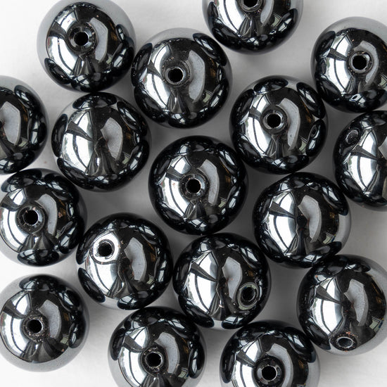 14mm Round Hematite Beads - 10 Beads