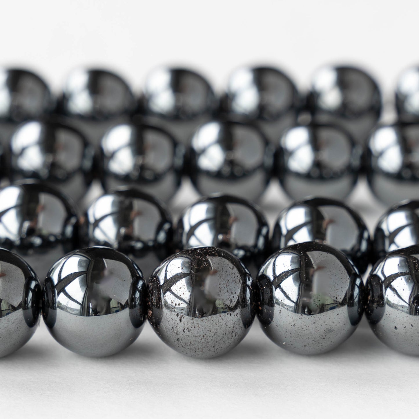 14mm Round Hematite Beads - 10 Beads