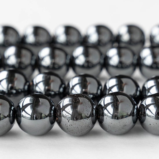 14mm Round Hematite Beads - 10 Beads