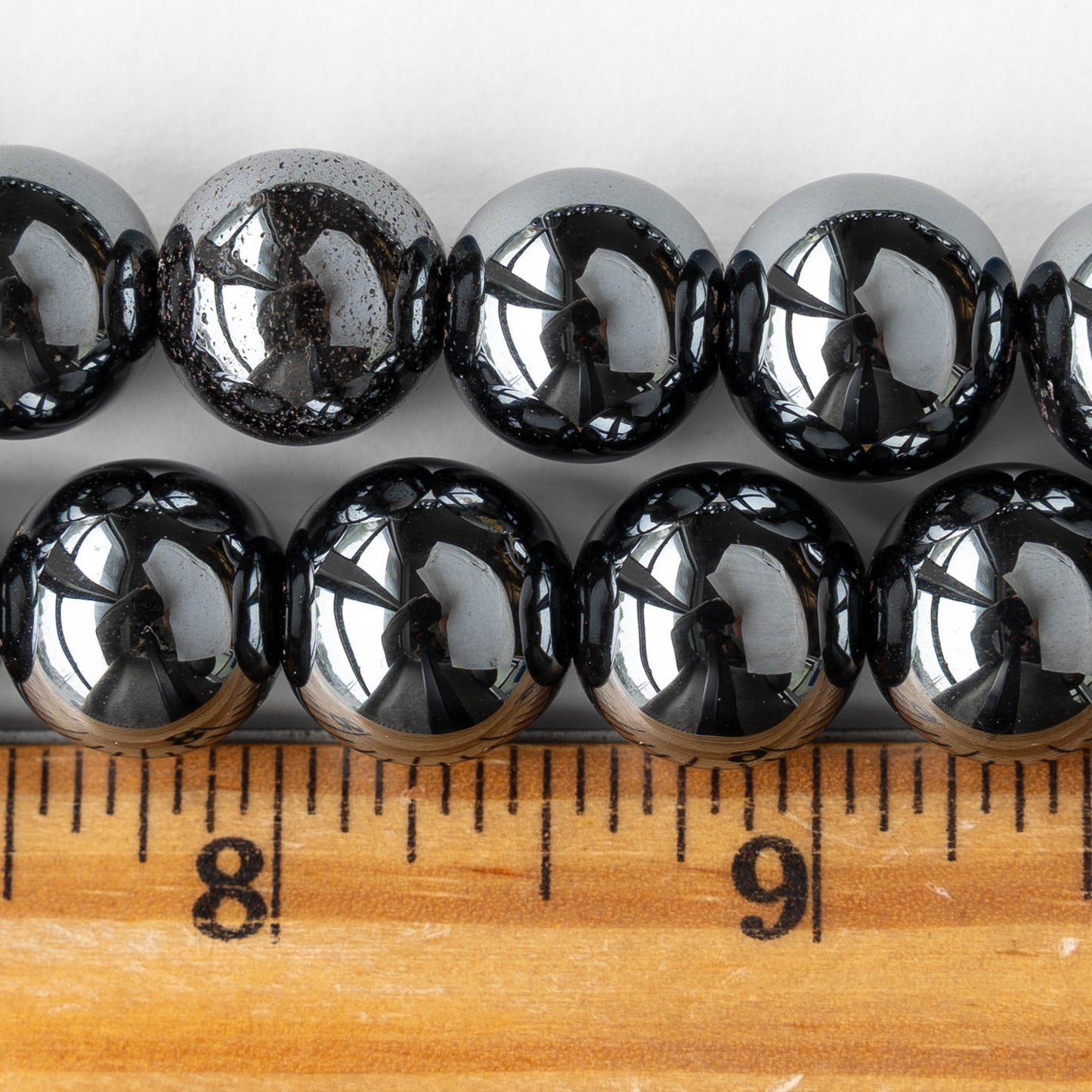 14mm Round Hematite Beads - 10 Beads