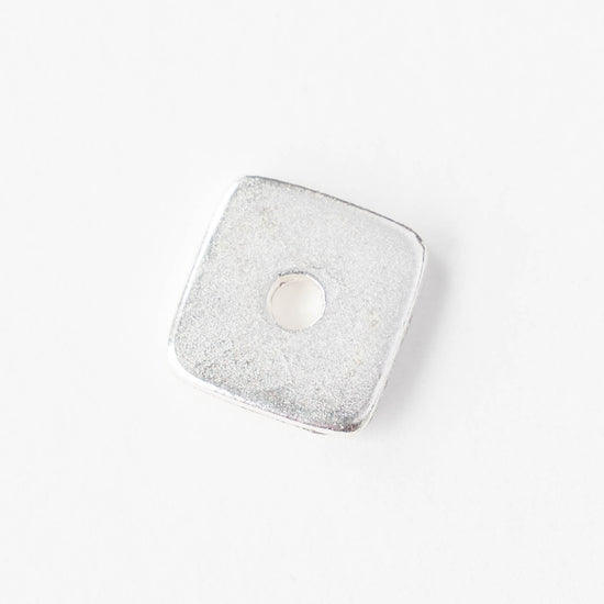 14mm Square Washer Beads - Antique Silver - 2, 6, or 12 beads