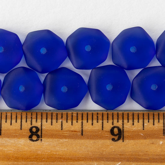 Load image into Gallery viewer, 14mm Wavy Rondelle - Cobalt - 10 Beads
