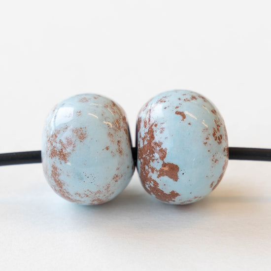 Almost Round 17mm Ceramic Round - Baby Blue - 2 or 6