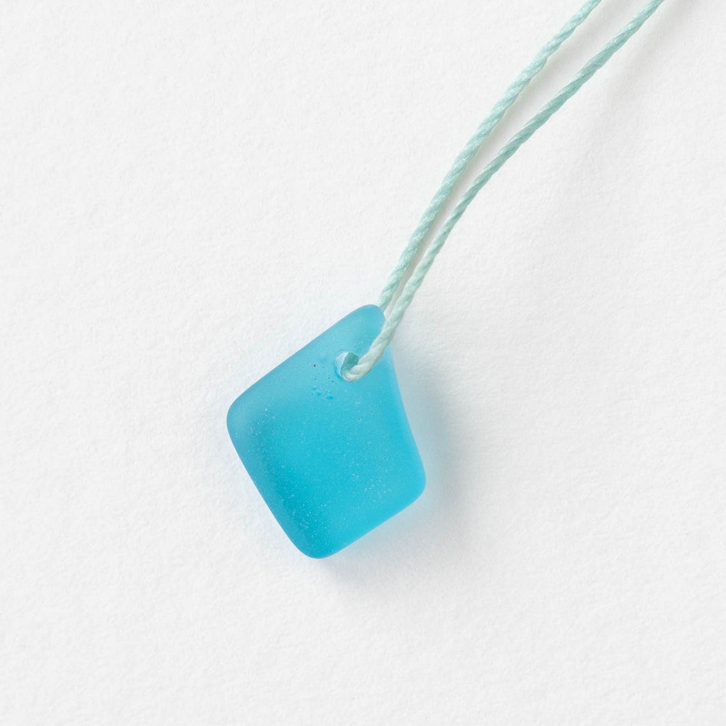 15mm Frosted Glass Freeform Pendants - Aqua - 12 Pendants