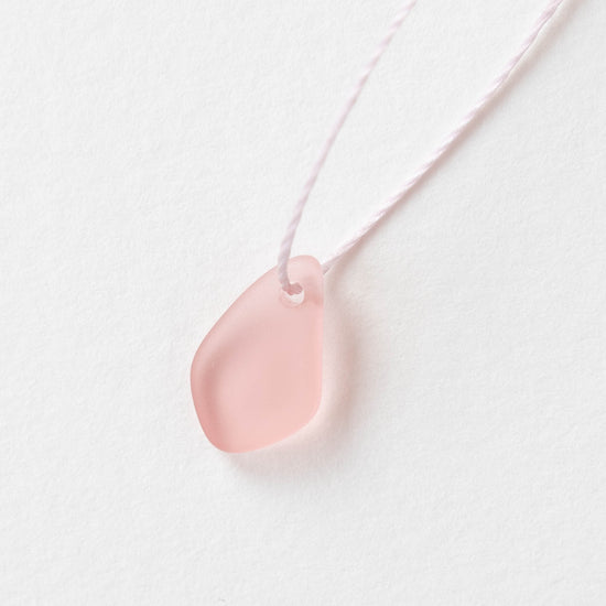 15mm Frosted Glass Freeform Pendants - Pink - 12 Pendants