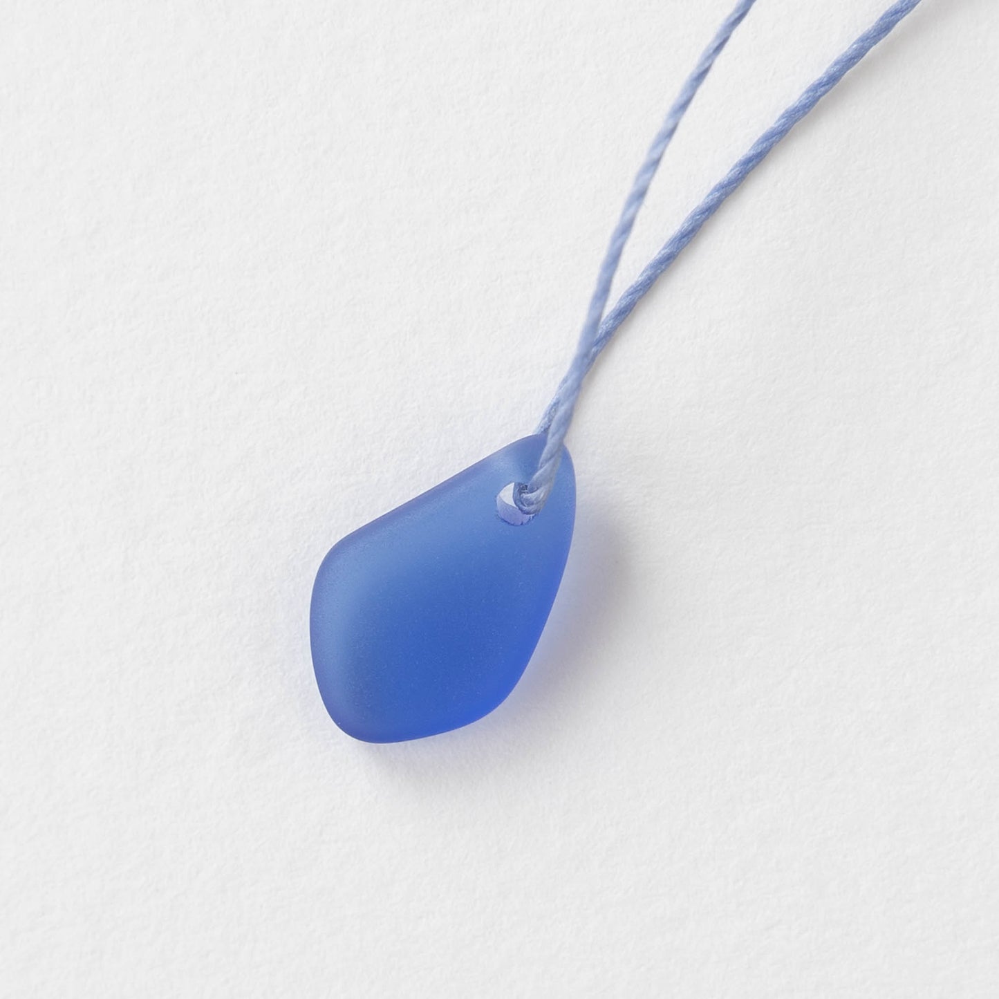 15mm Frosted Glass Freeform Pendants - Sapphire - 12 Pendants