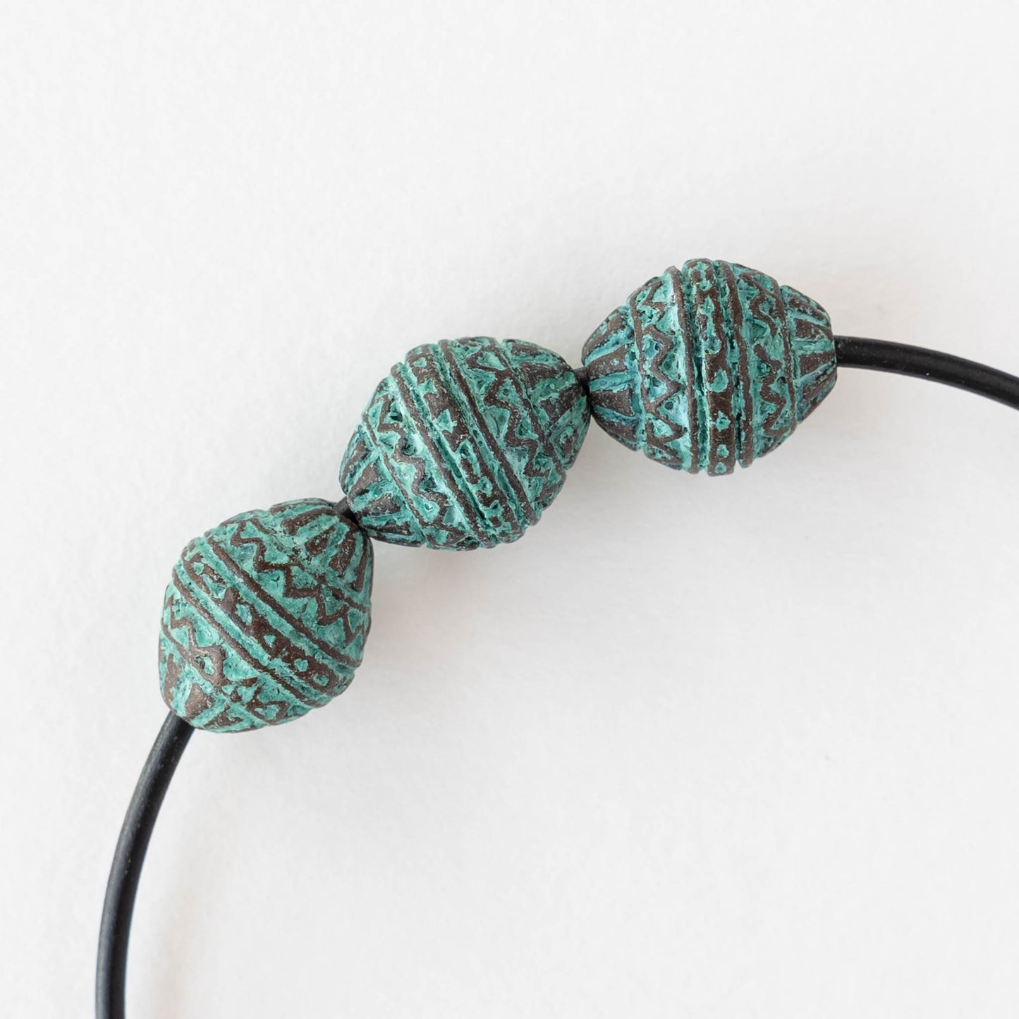 15mm Mykonos Metal Oval Beads - Copper Patina