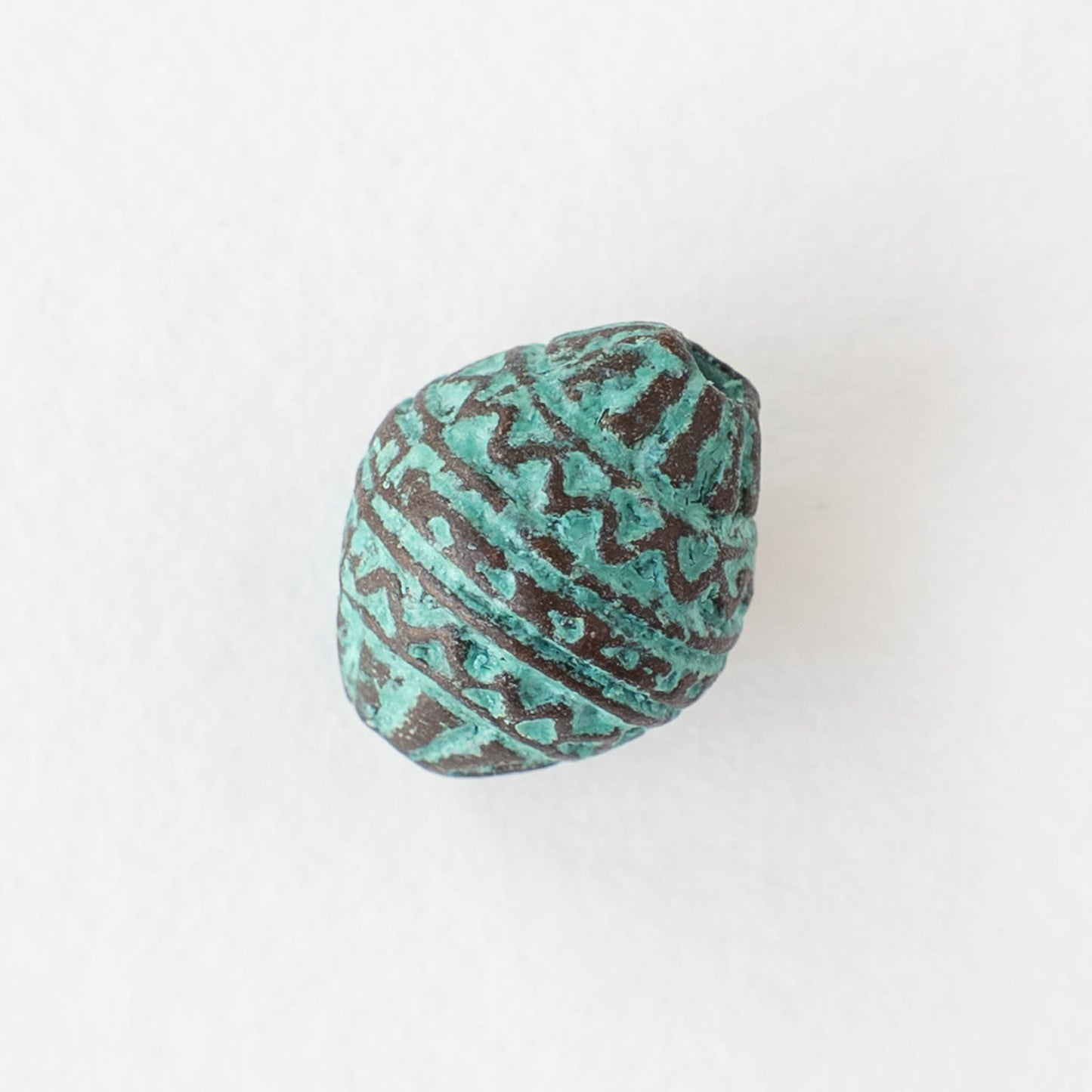15mm Mykonos Metal Oval Beads - Copper Patina