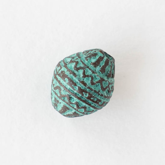 15mm Mykonos Metal Oval Beads - Copper Patina