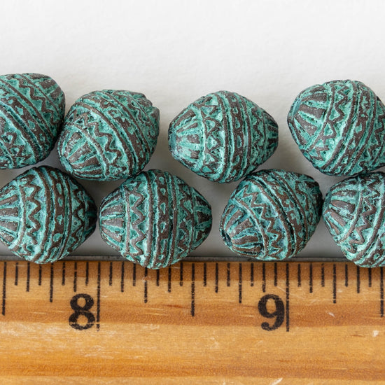 15mm Mykonos Metal Oval Beads - Copper Patina