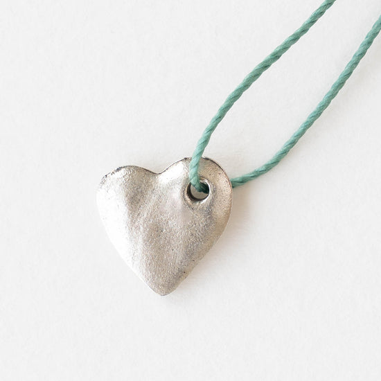 15mm Mykonos Heart Pendant - Antique Silver - 2 or 6 pendants