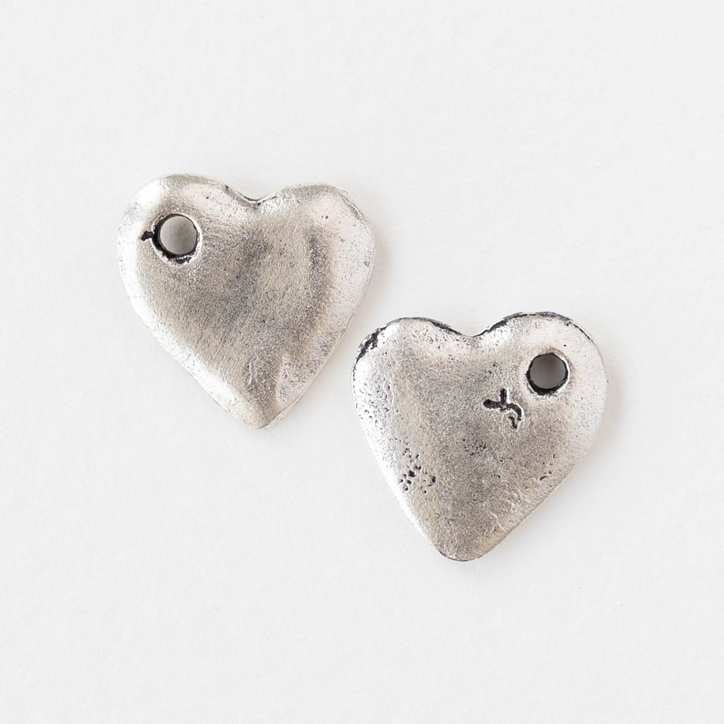 15mm Mykonos Heart Pendant - Antique Silver - 2 or 6 pendants