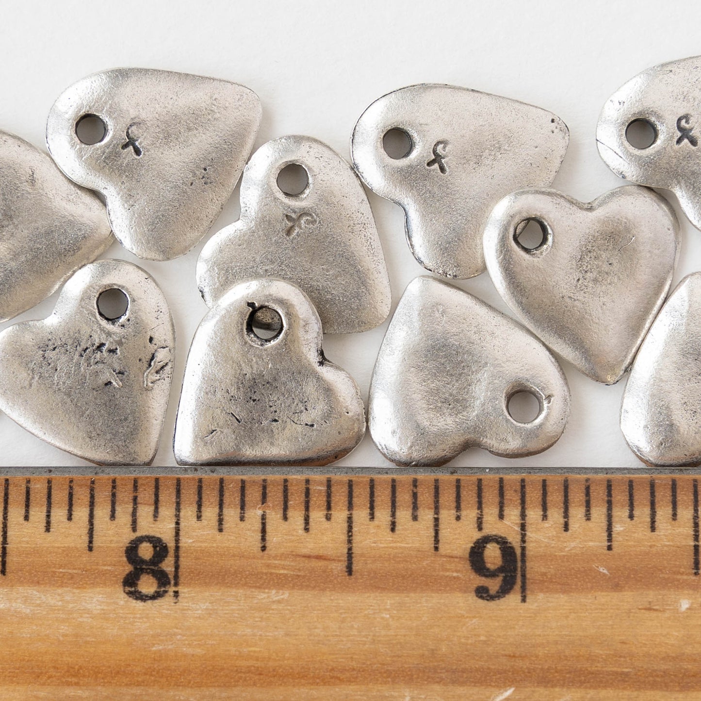 15mm Mykonos Heart Pendant - Antique Silver - 2 or 6 pendants