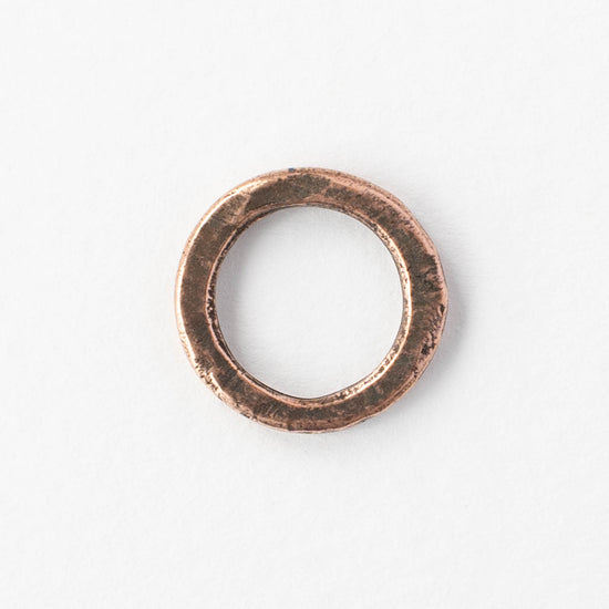 16mm Hammered Circle Hoop - Antiqued Copper - 1, 2 or 6 pieces