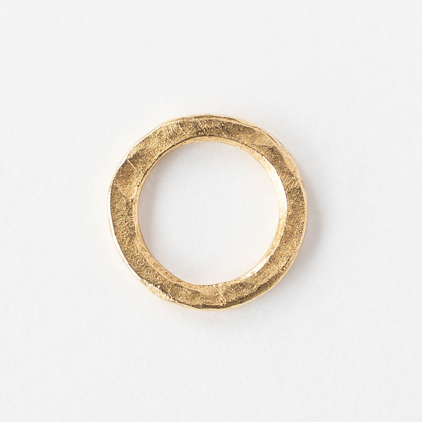 16mm Hammered Circle Hoop - 24k Gold Plated - 1, 2 or 6 pieces