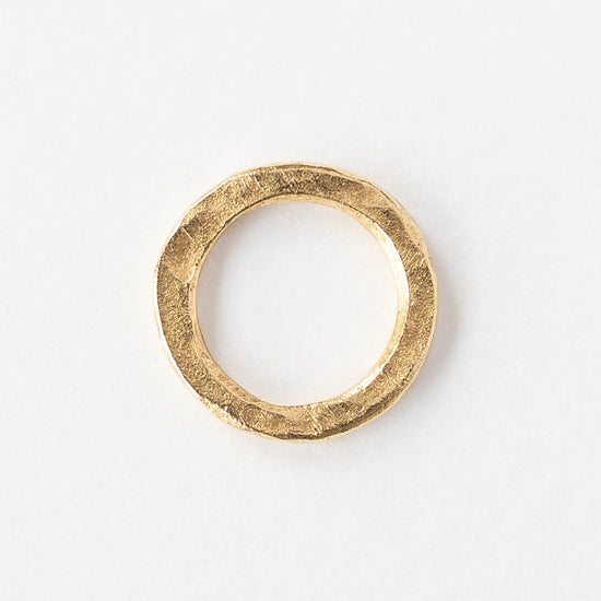 16mm Hammered Circle Hoop - 24k Gold Plated - 1, 2 or 6 pieces