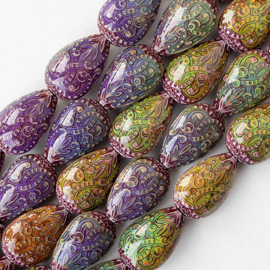 15x23mm Teardrop Color Changing Mood Beads - 2 or 6 Beads