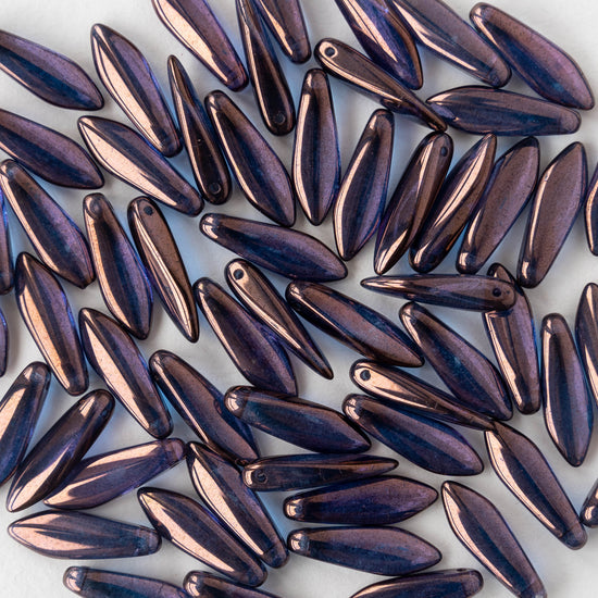16mm Dagger Beads - Crystal Purple - 50 beads