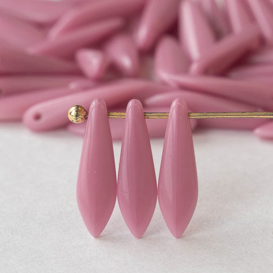 Load image into Gallery viewer, Copy of 16mm Dagger Beads - Opaque pink - 50 beads
