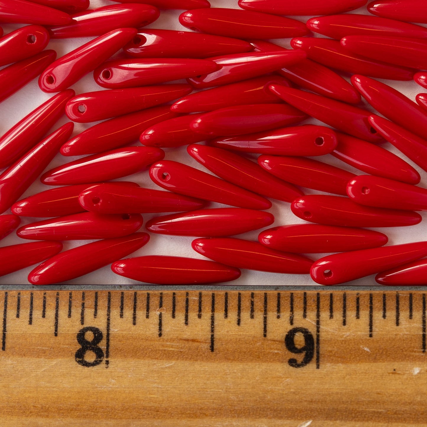 15mm Thorn  Beads - Opaque Red - 50 beads