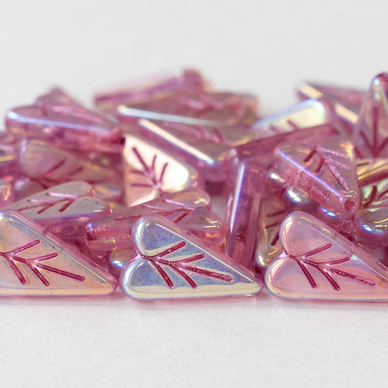 16mm Heart Bead - Pearly Pink Luster - 10