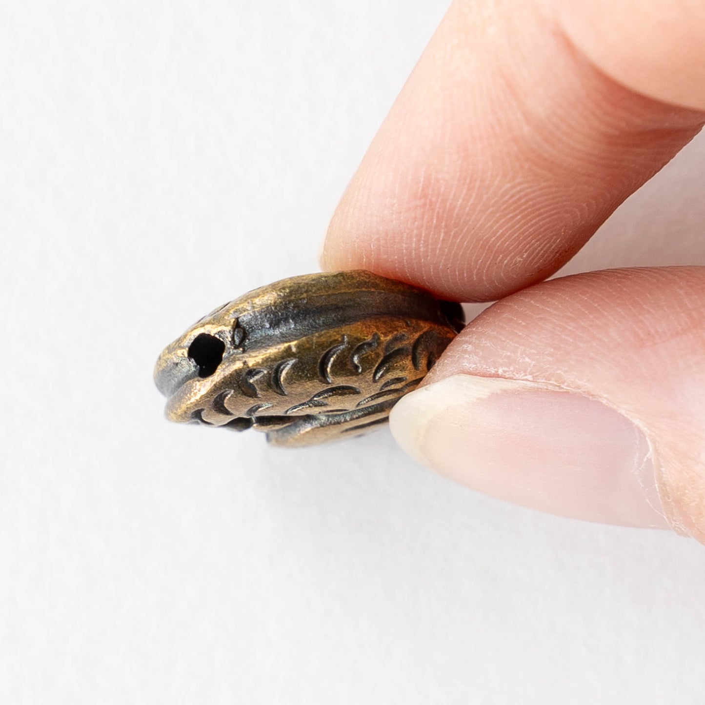 16mm Koi Coin Beads - Antique Brass - 2 or 6 beads