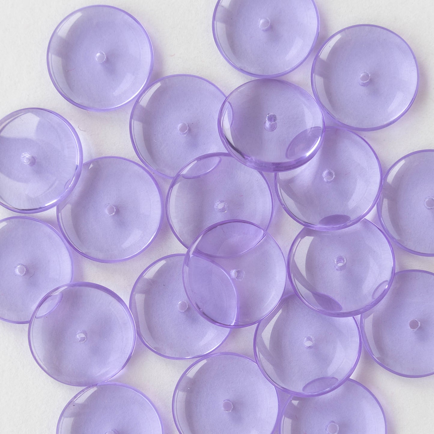 16mm Rondelle Beads - Lilac  Purple- 10 Beads